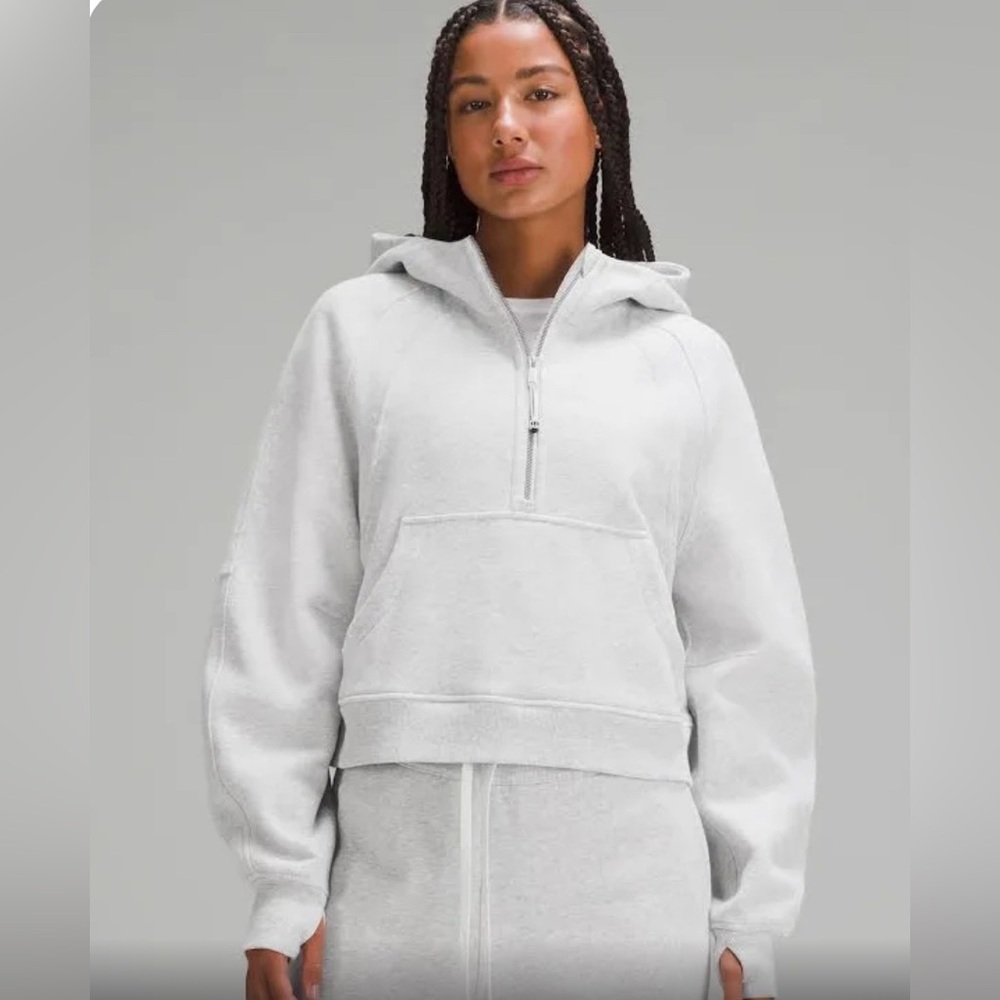 Grey lululemon scuba hoodie cropped, size s/m
